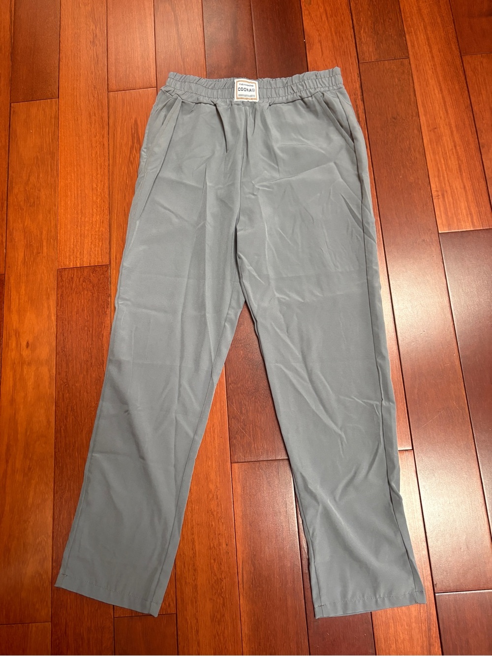 Women's Gray Elastic-Waist Track Pants